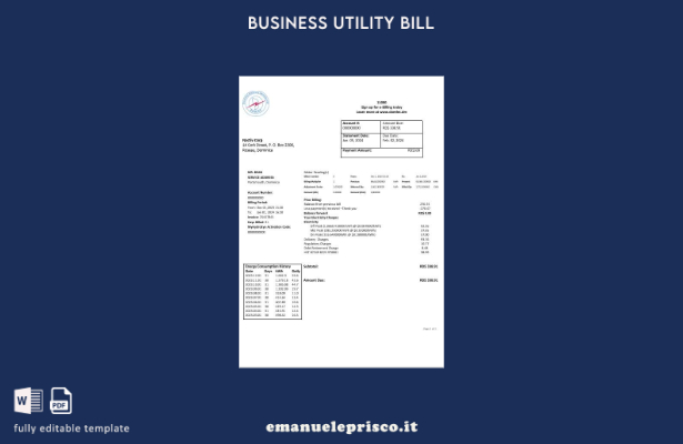 stile verificato Modello di bolletta delle utenze aziendali di Dominica Electric